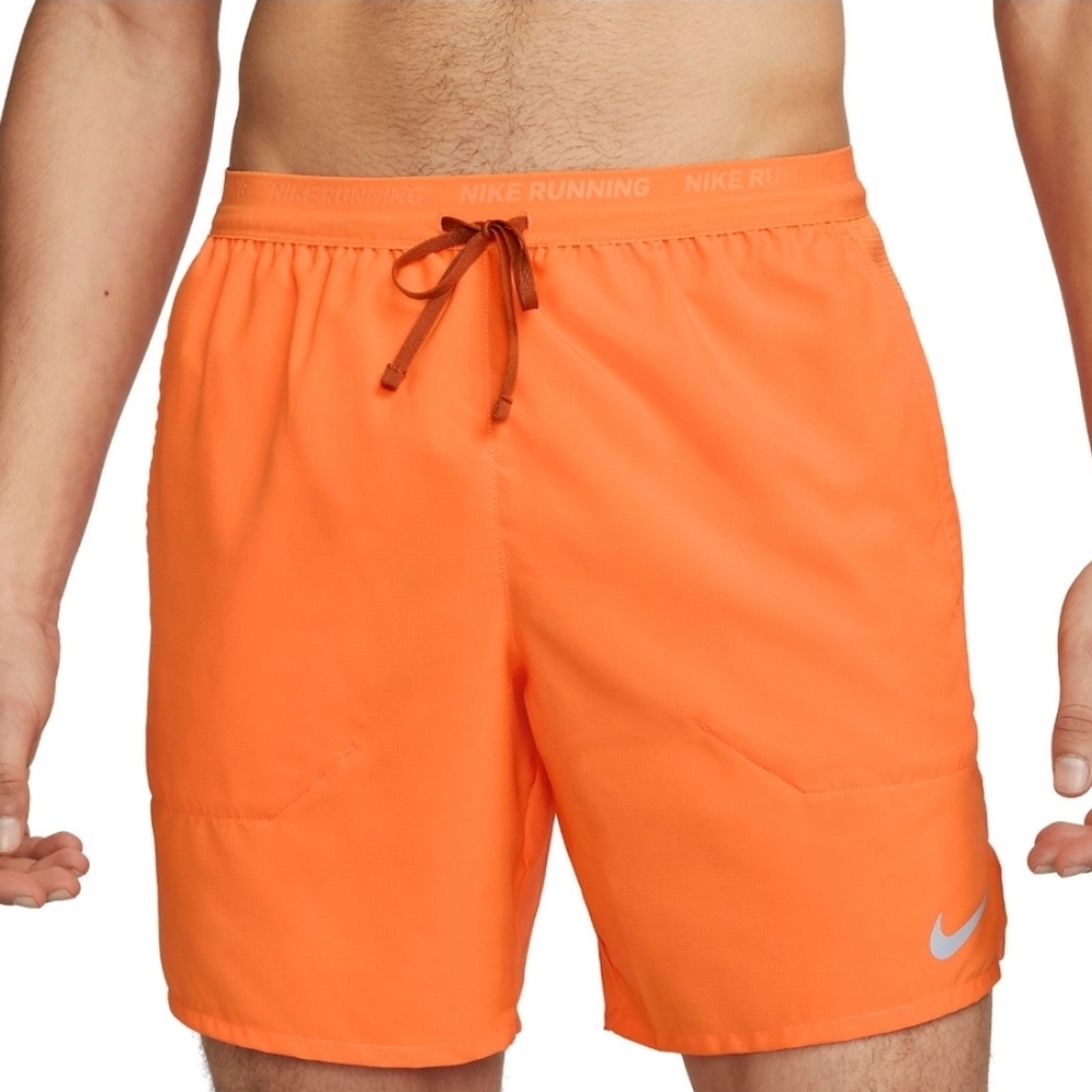 Nike Dri-FIT Stride Men's 7" Brief-Lined Running Shorts in Bright Mandarin/Dark